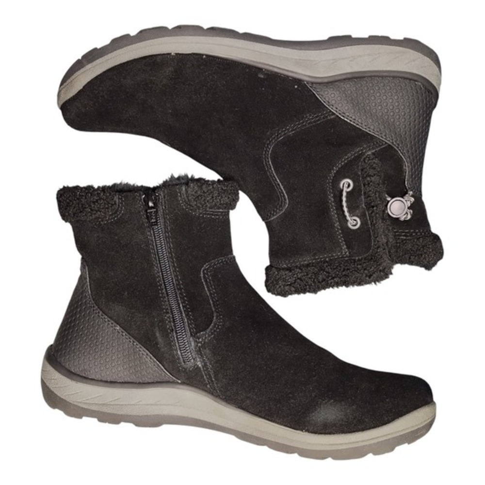 Baretraps Kalina Winter Snow Boots Womens 9M Black Leather Weatherproof Side Zip